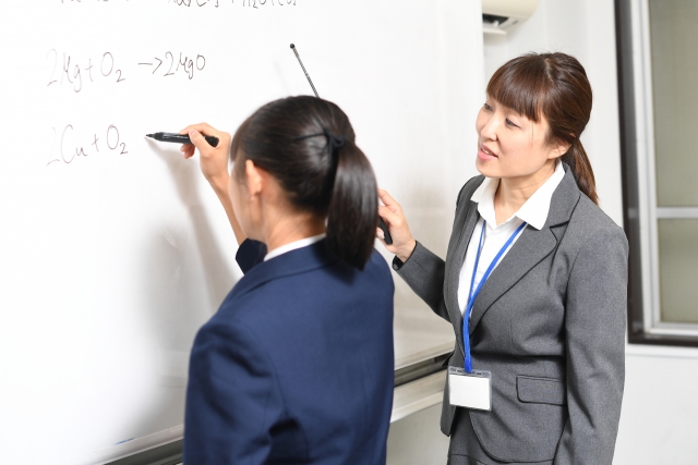 教師と生徒ホワイトボード
